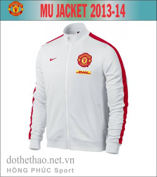 Áo khoác MU 2013-2014 trắng đỏ