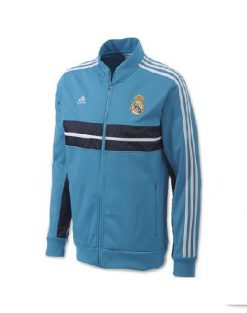 áo khoác đá banh Real Madrid xanh 2014, áo khoác bóng đá Real Madrid xanh 2014