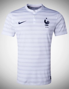 Mẫu áo bóng đá đội tuyển Pháp sân khách thi đấu World Cup 2014