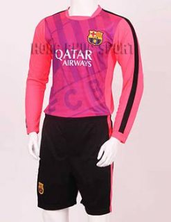 Mẫu áo tập tay dài Barca 2015-2016 màu hồng