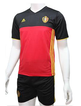Mẫu quần áo tuyển Bỉ Euro 2016 2017 sân nhà màu đỏ đen