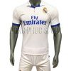 Mẫu quần áo Real Madrid 2016 2017 sân nhà mầu trắng viền xanh cổ bẻ