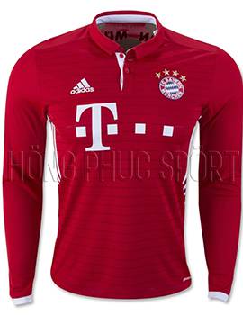 Áo đấu Bayern Munich tay dài 2016 2017 sân nhà mầu đỏ