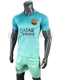 Quần áo đấu Barcelona 2016 2017 sân khách mẫu 3 xanh ngọc