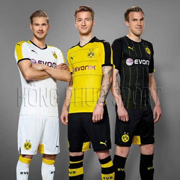Mẫu áo đấu Borussia Dortmund 2015 2016 sân nhà sân khách và mẫu thứ ba