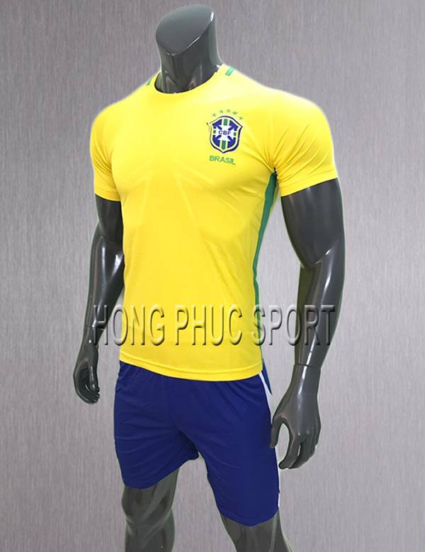 Bộ quần áo tuyển Brazil sân nhà 2017 2018 màu vàng