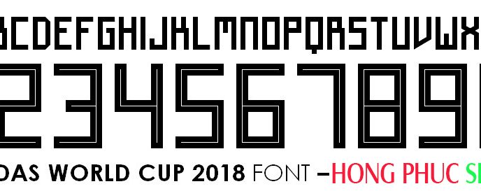 Font số bóng đá Adidas World Cup 2018