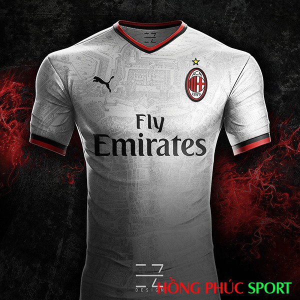 Áo đấu AC Milan mùa giải 2018 2019 sân khách do EZ Design thiết kế