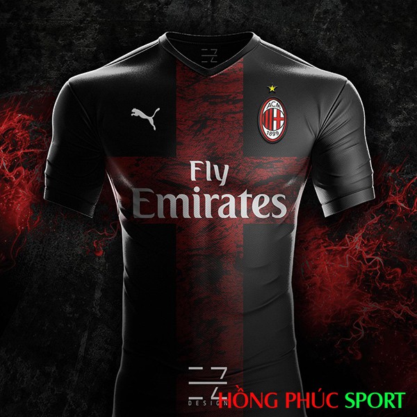 Áo đấu AC Milan mùa giải 2018 2019 mẫu thứ 3 do EZ Design thiết kế