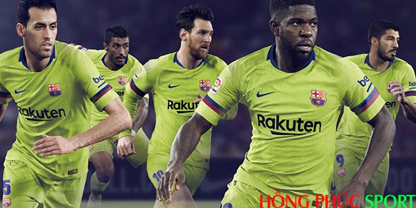 Poster quảng cáo áo đấu Barca sân khách mùa giải 2018 2019