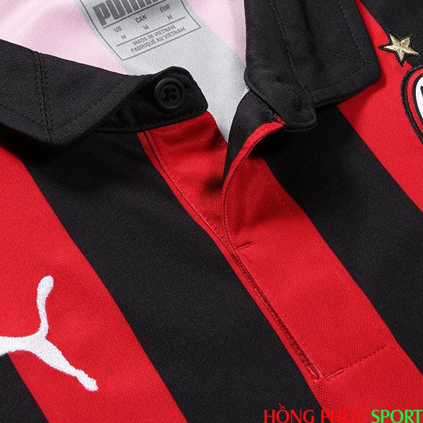 Phía trước cổ áo đấu AC Milan sân nhà mùa giải 2018 2019