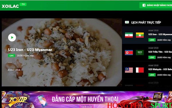Giao diện website Xôi Lạc TV Giao diện website Xôi Lạc TV