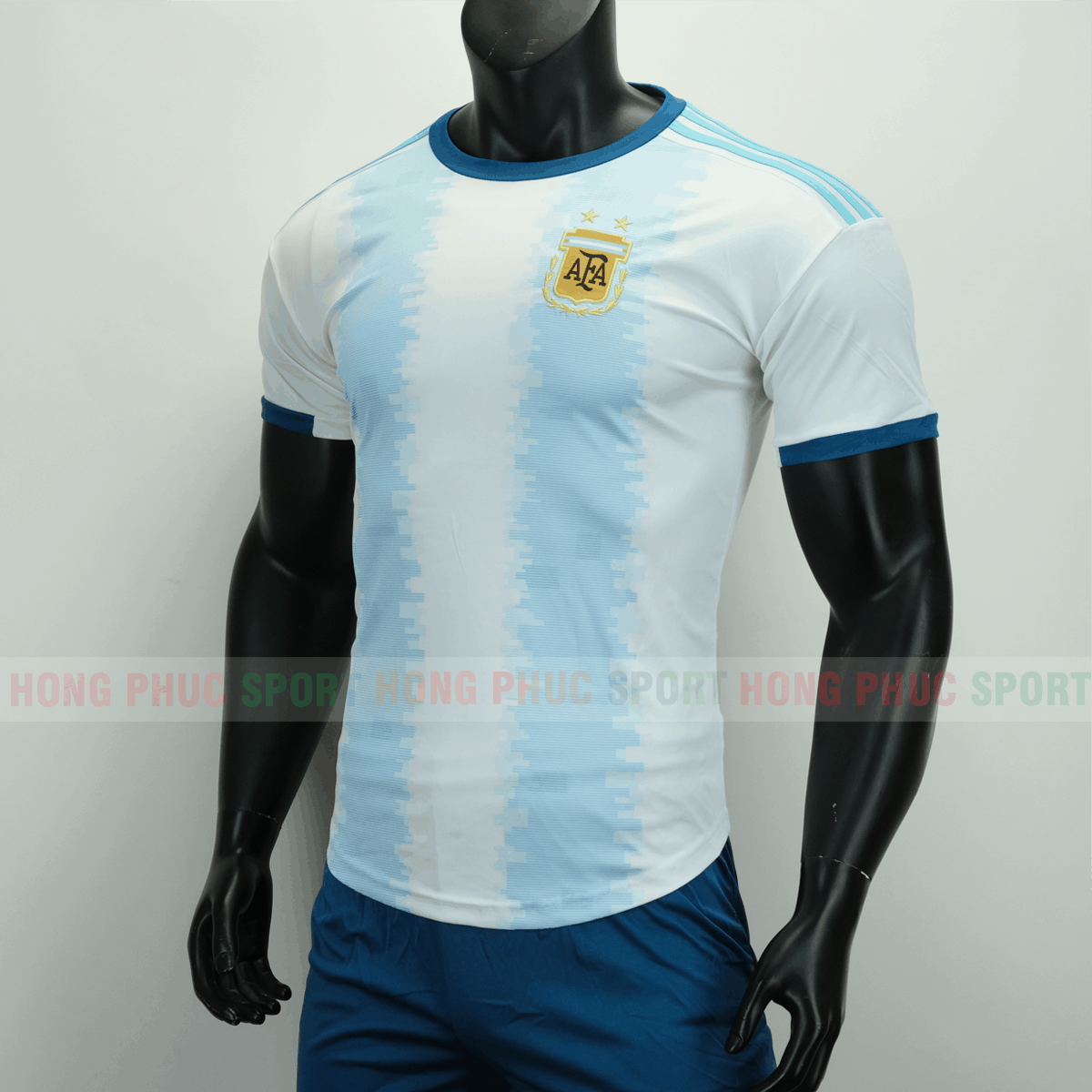 Áo đá bóng Argentina sân nhà Copa America 2019 trắng xanh