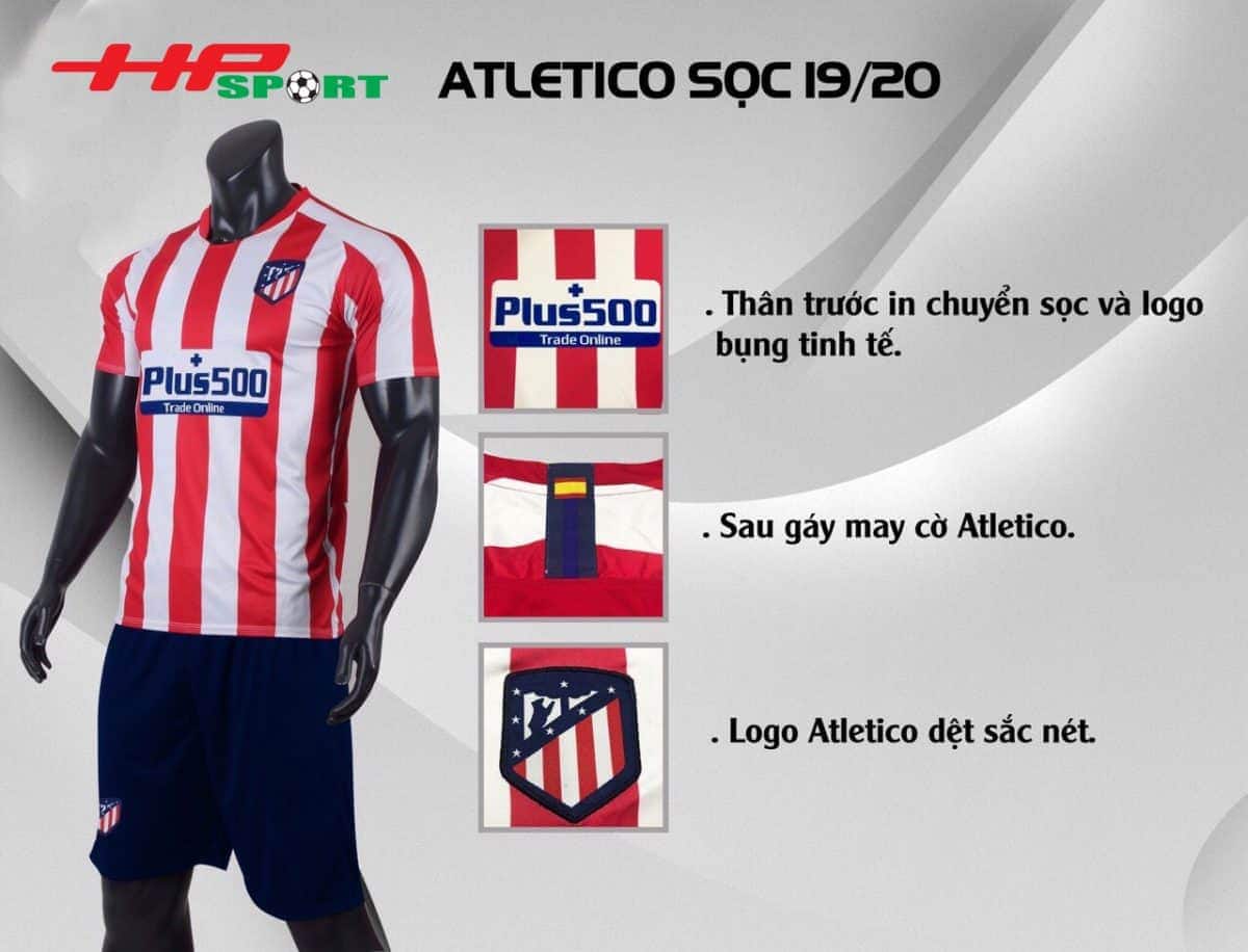 Áo bóng đá Atletico Madrid sân nhà 2019 2020 đỏ trắng Áo bóng đá Atletico Madrid sân nhà 2019 2020 đỏ trắng