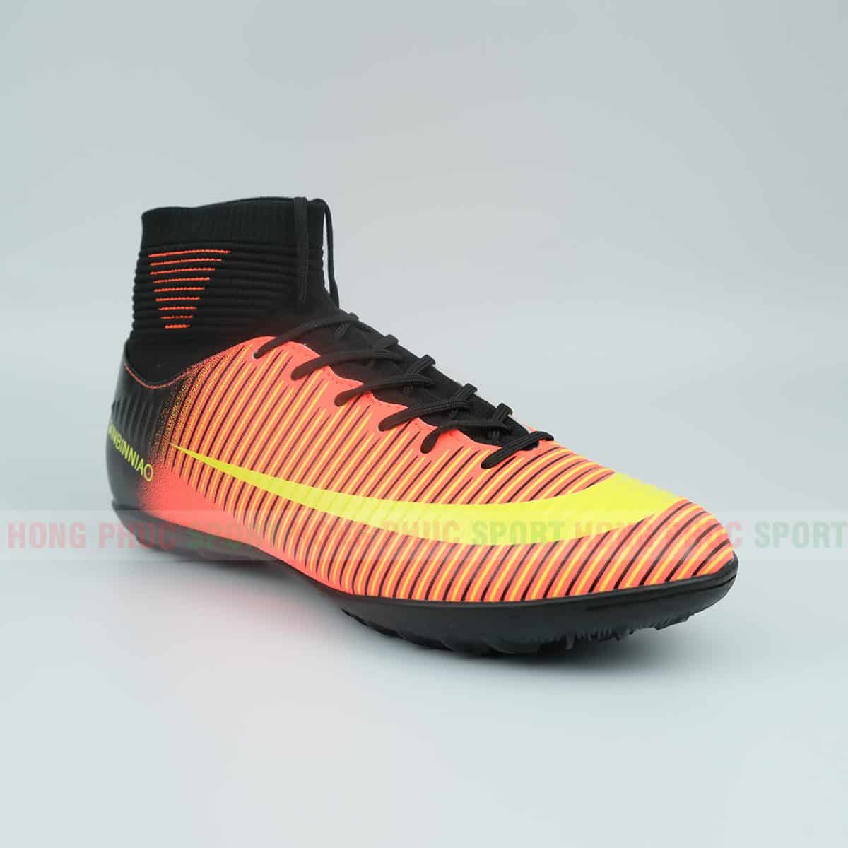 GIÀY ĐÁ BÓNG CỔ CAO SÂN CỎ NHÂN TẠO NT400 ĐEN ĐỎ