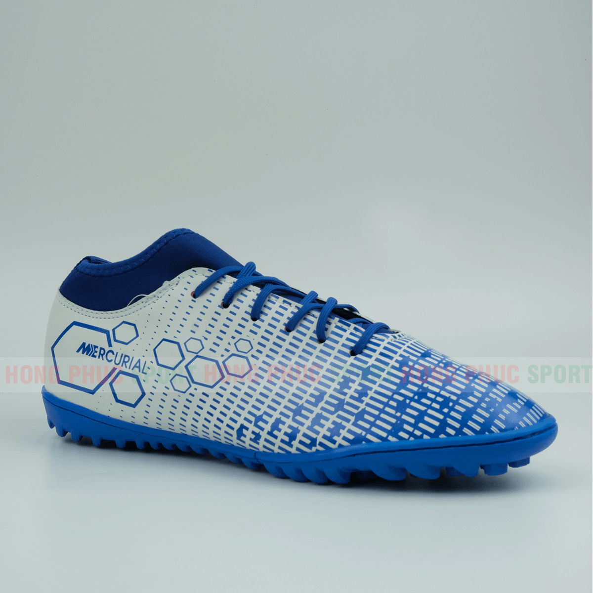 GIÀY ĐÁ BÓNG MERCURIAL CỔ CHUN FULL BOX MÀU XANH GÓT TRẮNG