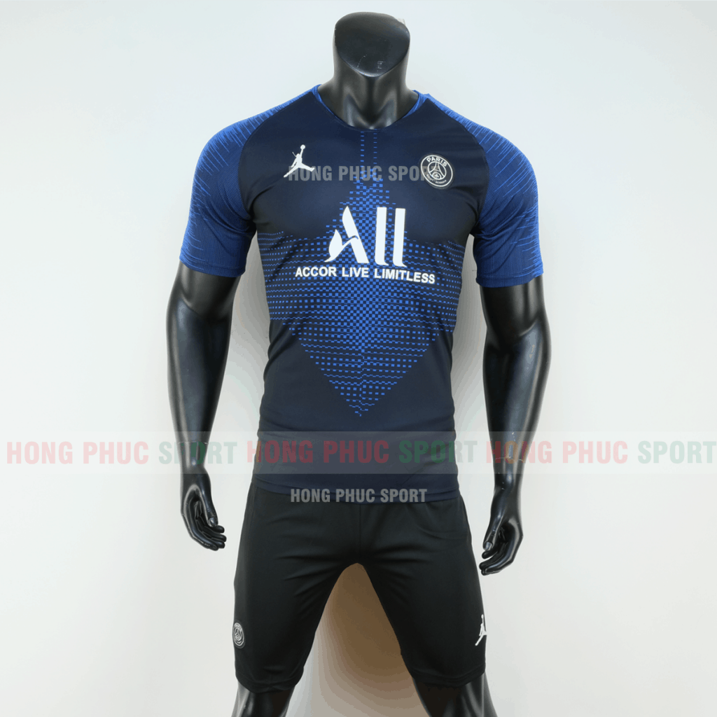 ÁO BÓNG ĐÁ JORDAN PSG 2019 2020 MÀU XANH TÍM - Hàng Thailand