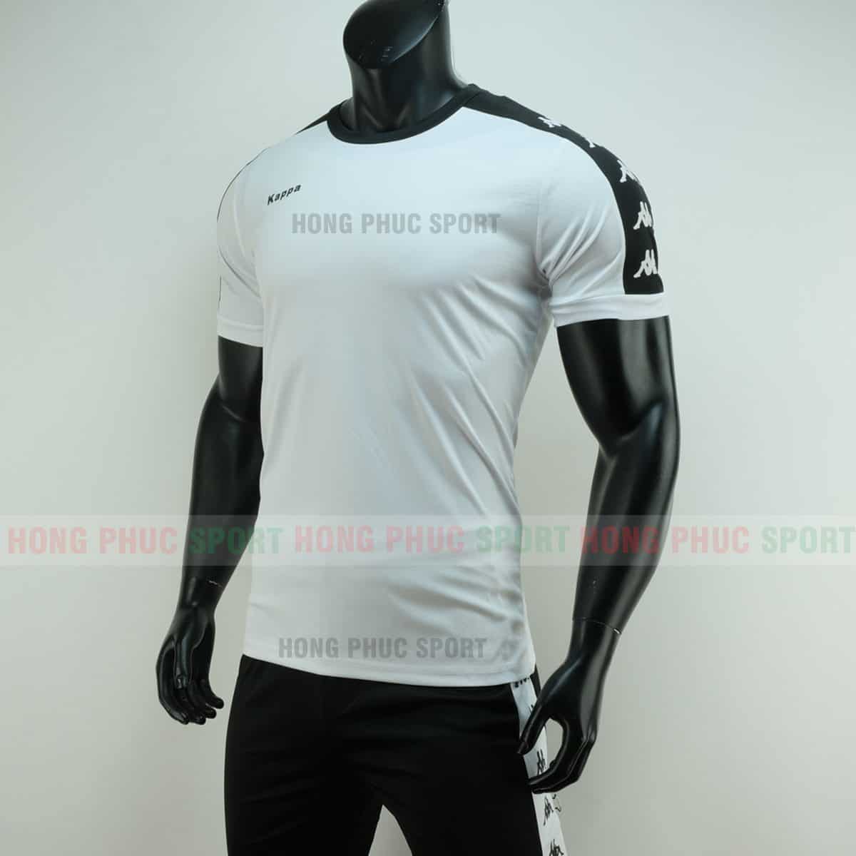 Áo đá bóng Kappa màu trắng không logo 2019 2020 Áo đá bóng Kappa màu trắng không logo 2019 2020