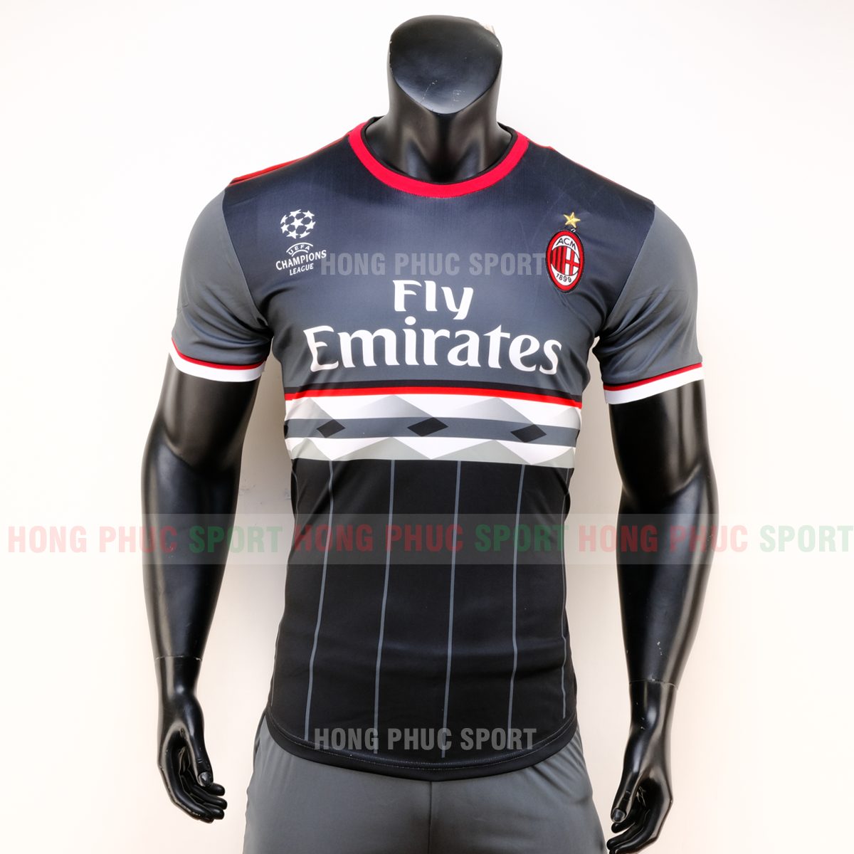 ÁO BÓNG ĐÁ AC MILAN 2019 2020 MÀU ĐEN XÁM ÁO BÓNG ĐÁ AC MILAN 2019 2020 MÀU ĐEN XÁM