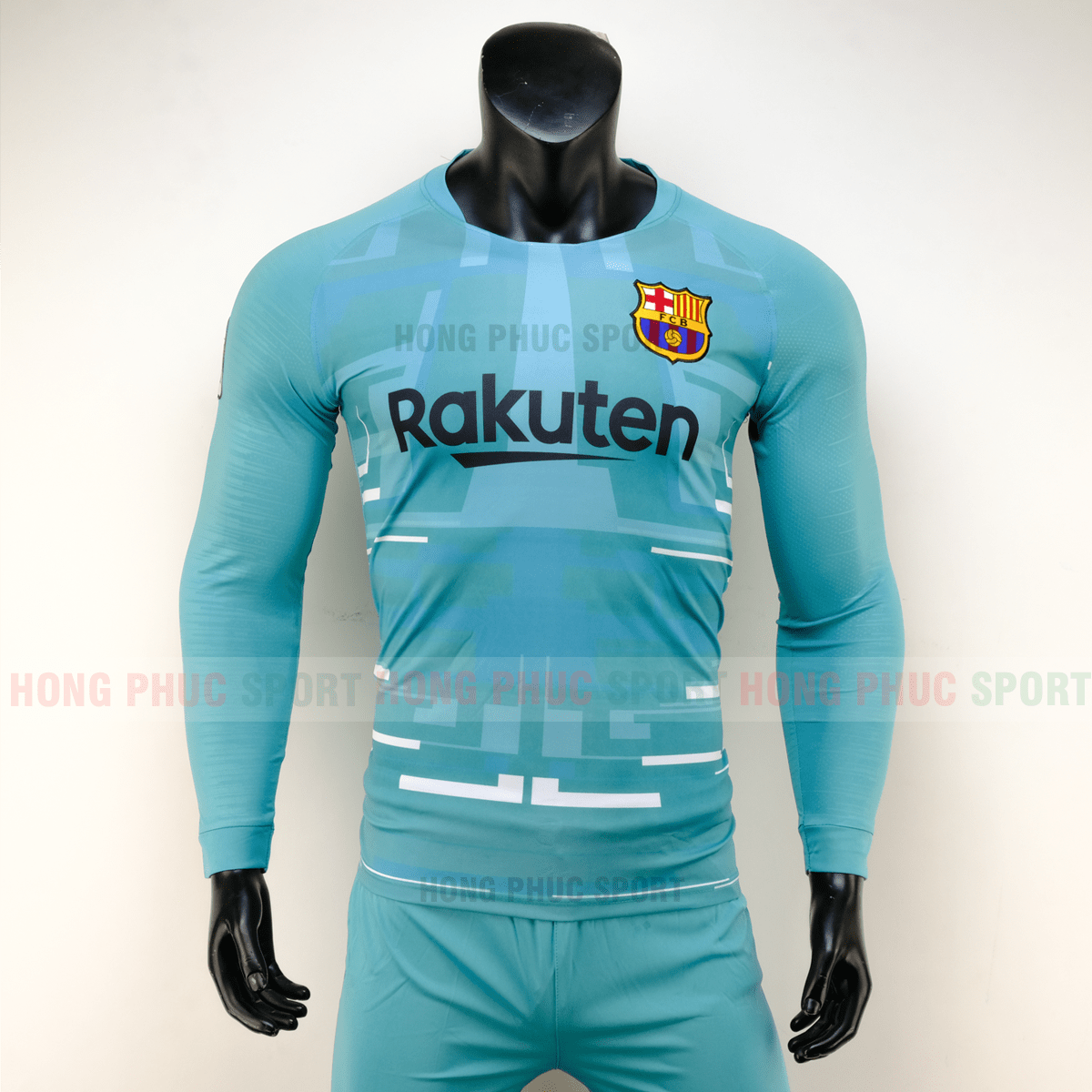 Áo bóng đá Barcelona dài tay 2019 2020 màu xanh