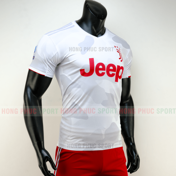 ÁO BÓNG ĐÁ JUVENTUS SÂN KHÁCH 2019 2020 MÀU TRẮNG QUẦN ĐỎ