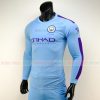 ÁO BÓNG ĐÁ MANCHESTER CITY DÀI TAY SÂN NHÀ 2019 2020 MÀU XANH