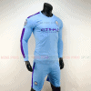 ÁO BÓNG ĐÁ MANCHESTER CITY DÀI TAY SÂN NHÀ 2019 2020 MÀU XANH