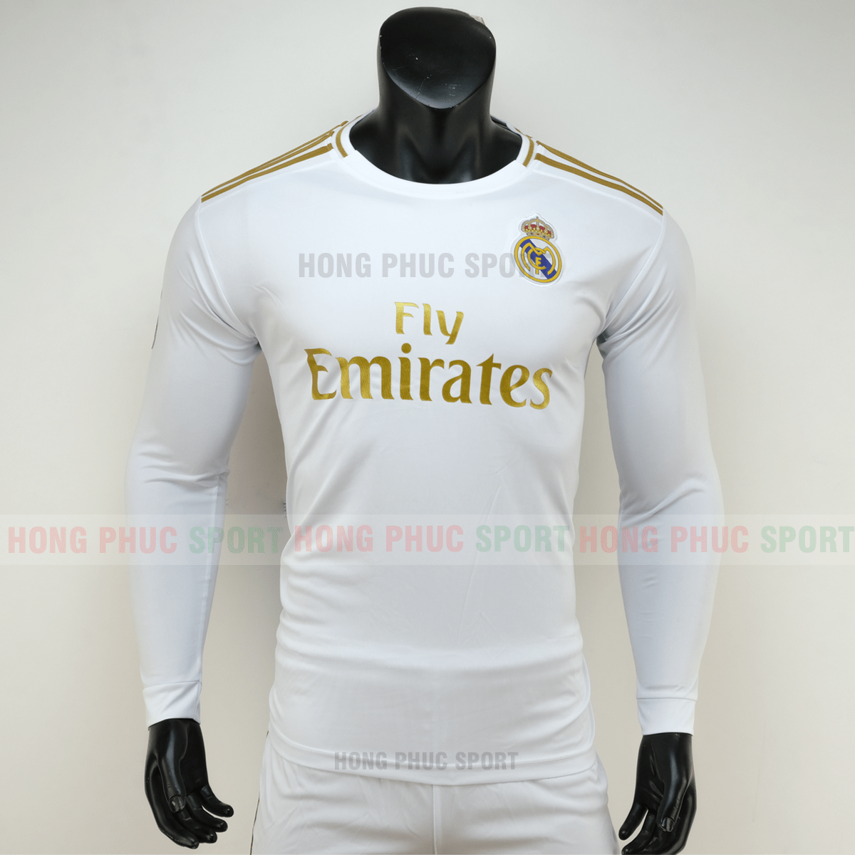 ÁO BÓNG ĐÁ REAL MADRID DÀI TAY SÂN NHÀ 2019 2020 MÀU TRẮNG