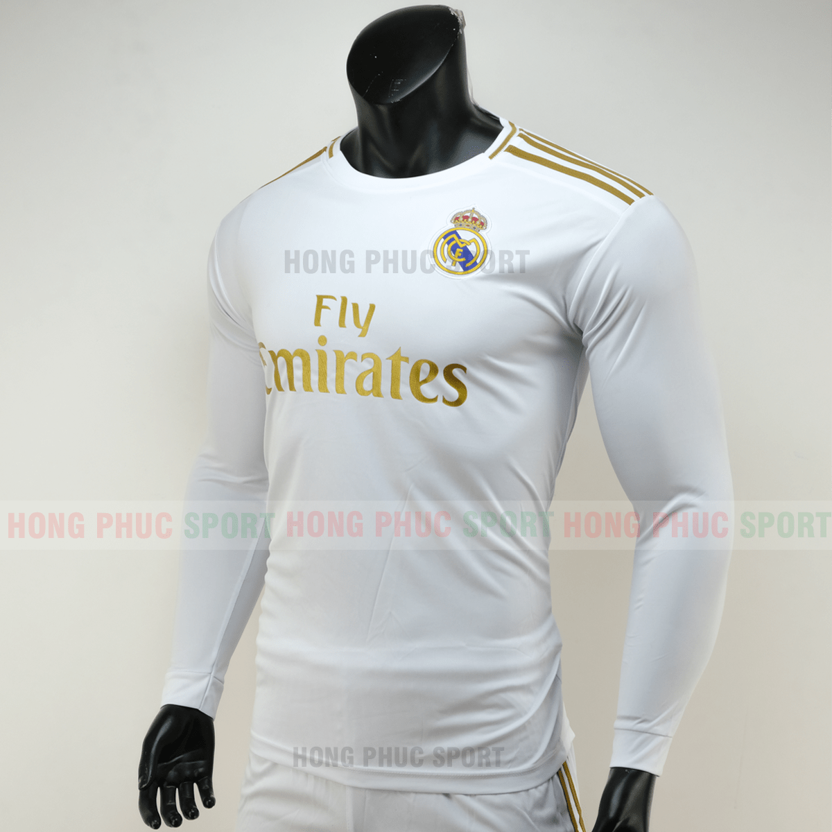 ÁO BÓNG ĐÁ REAL MADRID DÀI TAY SÂN NHÀ 2019 2020 MÀU TRẮNG