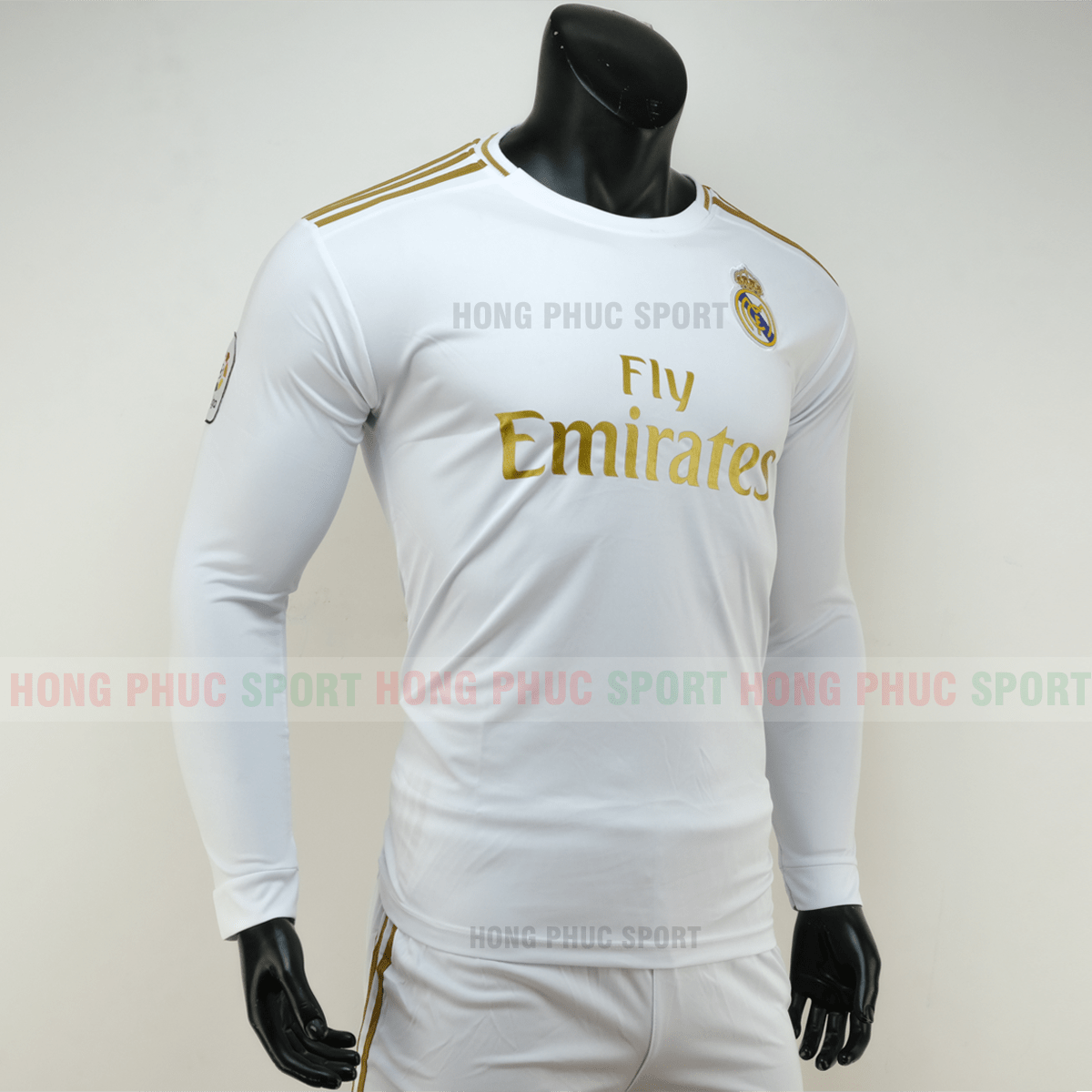 ÁO BÓNG ĐÁ REAL MADRID DÀI TAY SÂN NHÀ 2019 2020 MÀU TRẮNG