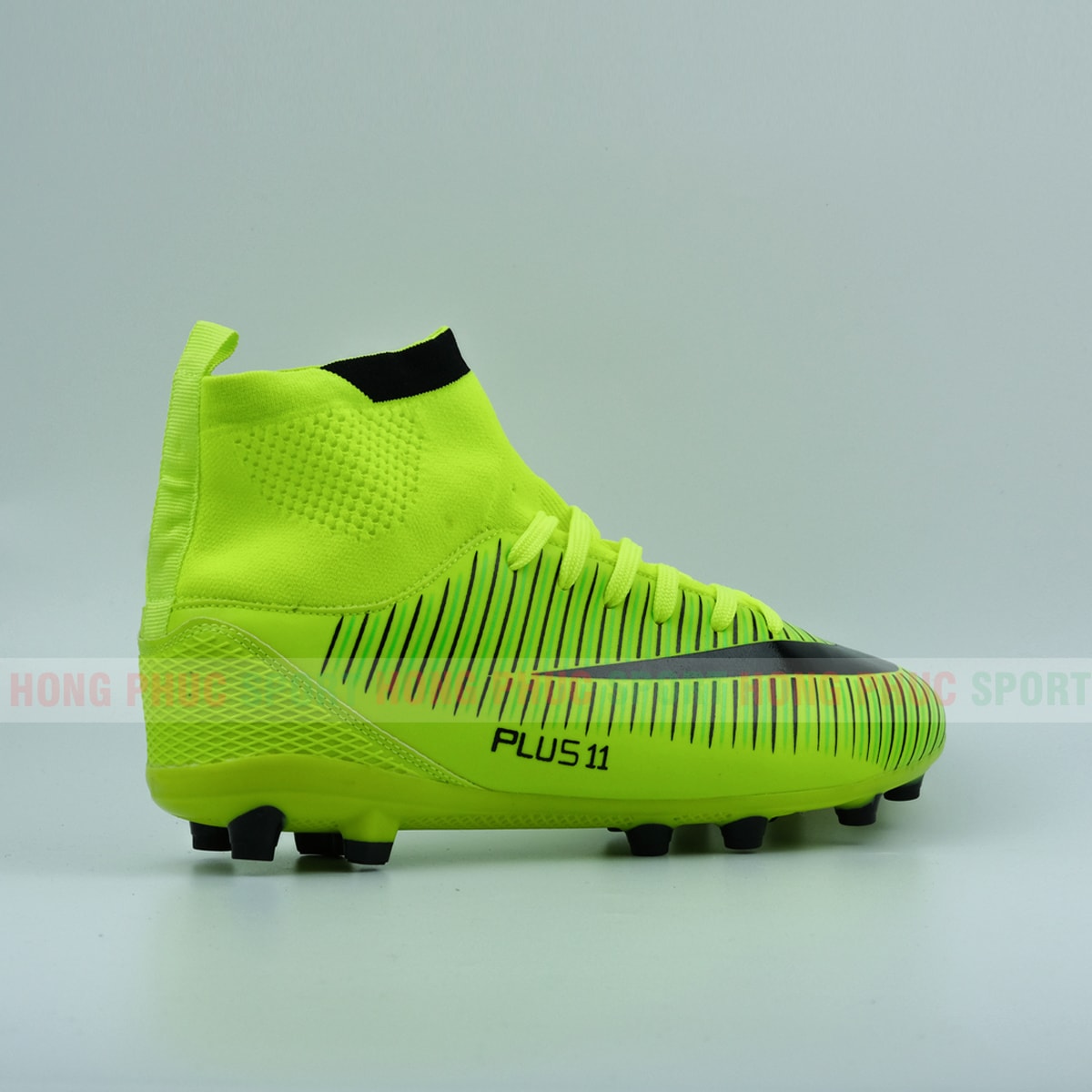 Giày đá bóng cao cổ cao cấp sân cỏ nhân tạo Plus 2019 xanh chuối Giày đá bóng cao cổ cao cấp sân cỏ nhân tạo Plus 2019 xanh chuối