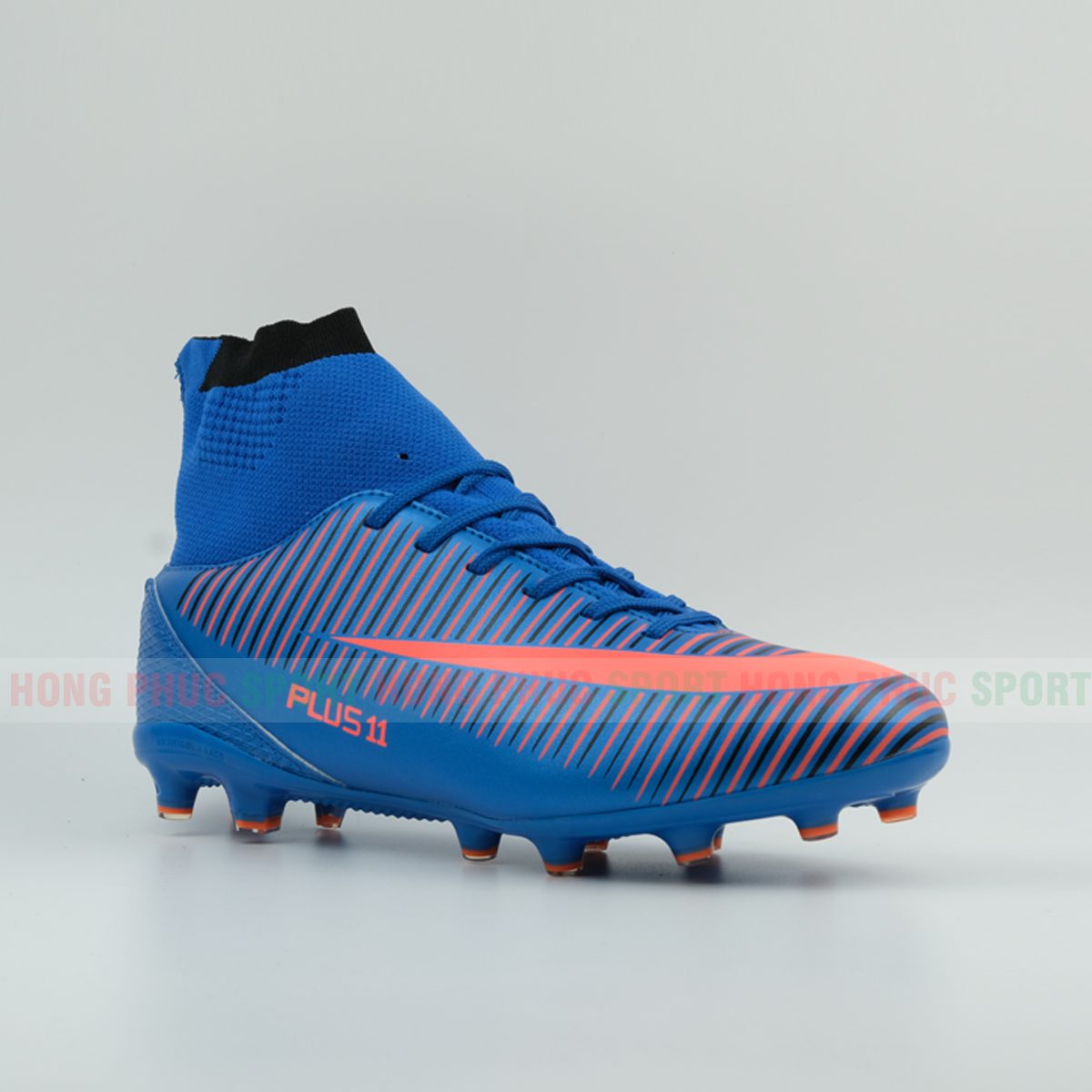 Giày đá bóng cao cổ cao cấp sân cỏ nhân tạo Plus 2019 xanh mẫu 2