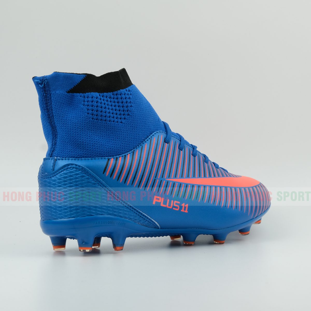 Giày đá bóng cao cổ cao cấp sân cỏ nhân tạo Plus 2019 xanh mẫu 2
