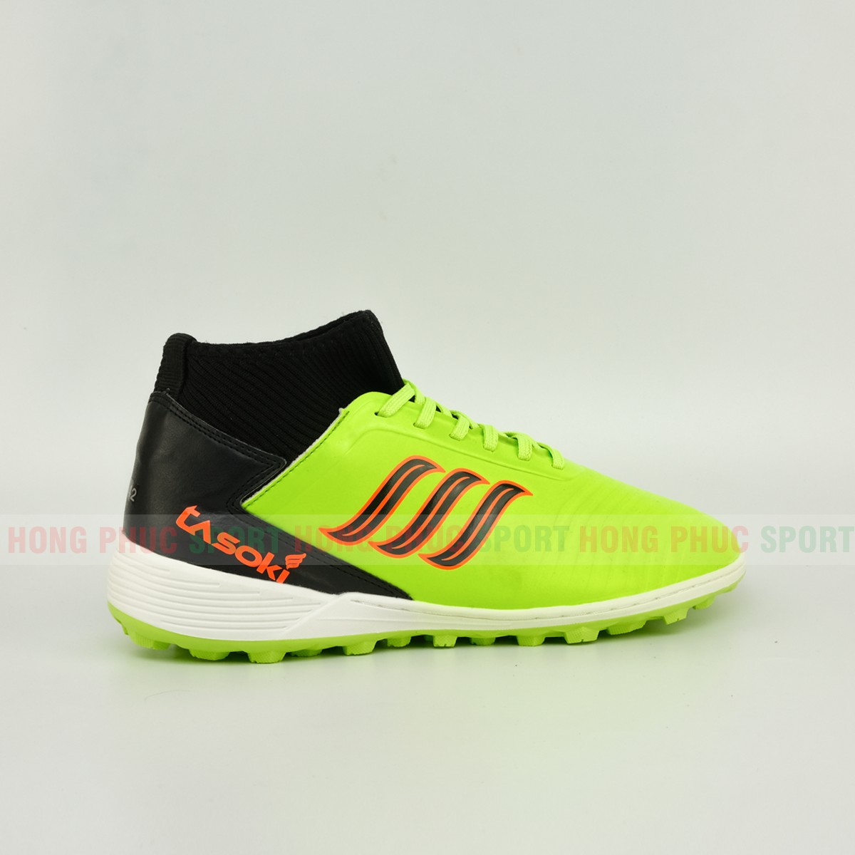 Giày đá bóng cao cổ sân cỏ nhân tạo TASOKI 2019 màu xanh chuối