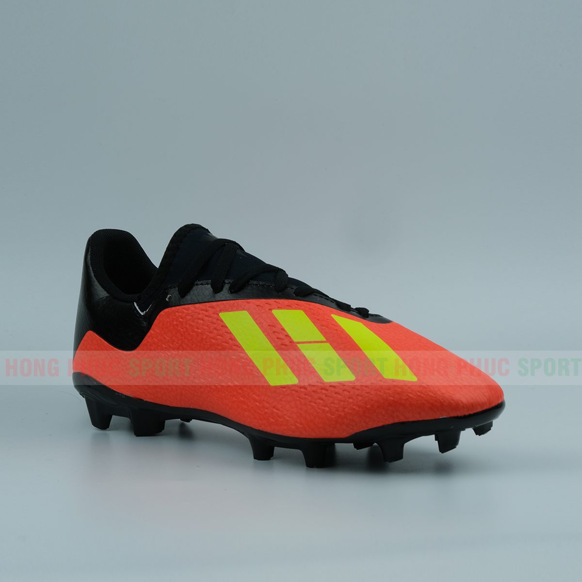 GIÀY ĐÁ BÓNG SÂN CỎ TỰ NHIÊN X18 MÀU CAM TẶNG TẤT