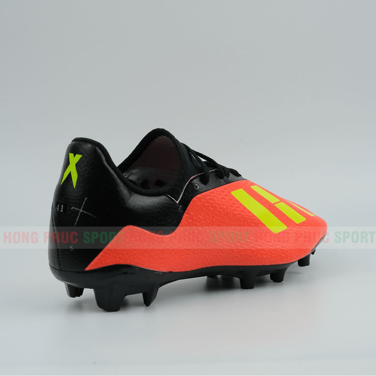 GIÀY ĐÁ BÓNG SÂN CỎ TỰ NHIÊN X18 MÀU CAM TẶNG TẤT