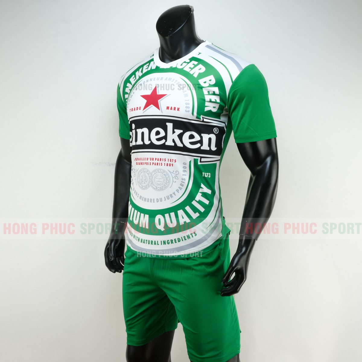 Áo đấu thương hiệu bia Heineken 2019 2020 màu xanh 