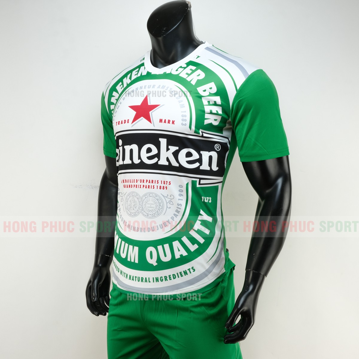 Áo đá bóng thương hiệu bia Heineken 2019 2020 màu xanh Áo đá bóng thương hiệu bia Heineken 2019 2020 màu xanh