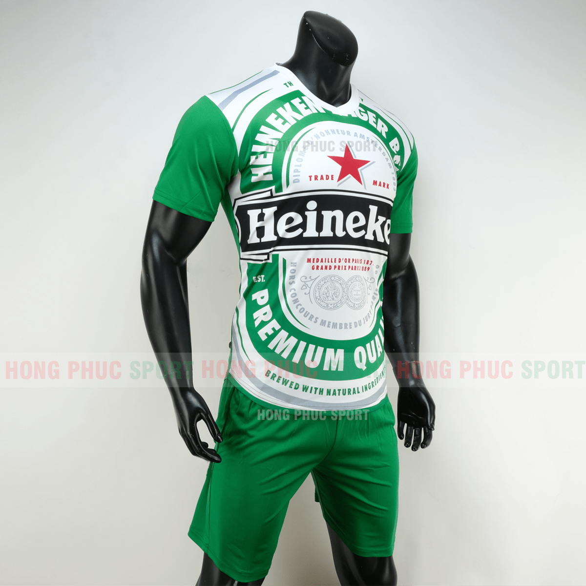 Áo bóng đá thương hiệu bia Heineken 2019 2020 màu xanh 