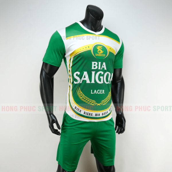 Áo đá bóng thương hiệu bia Saigon 2019 2020 màu xanh