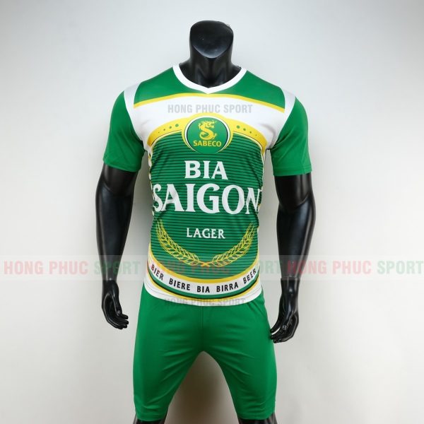 Áo đá bóng thương hiệu bia Saigon 2019 2020 màu xanh