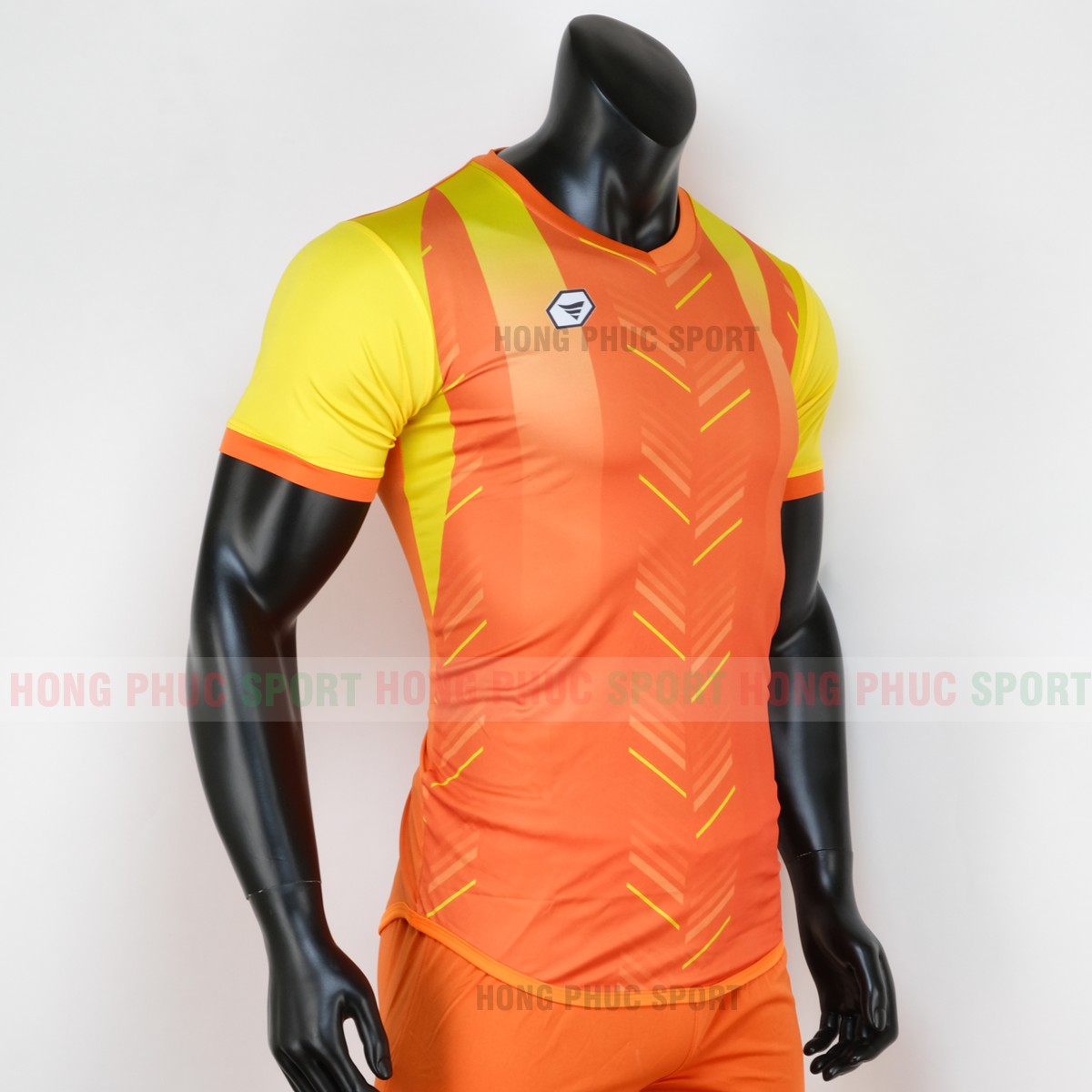 ao-bong-da-khong-lo-deep-mau-cam-2 Áo bóng đá không logo deep màu cam 2