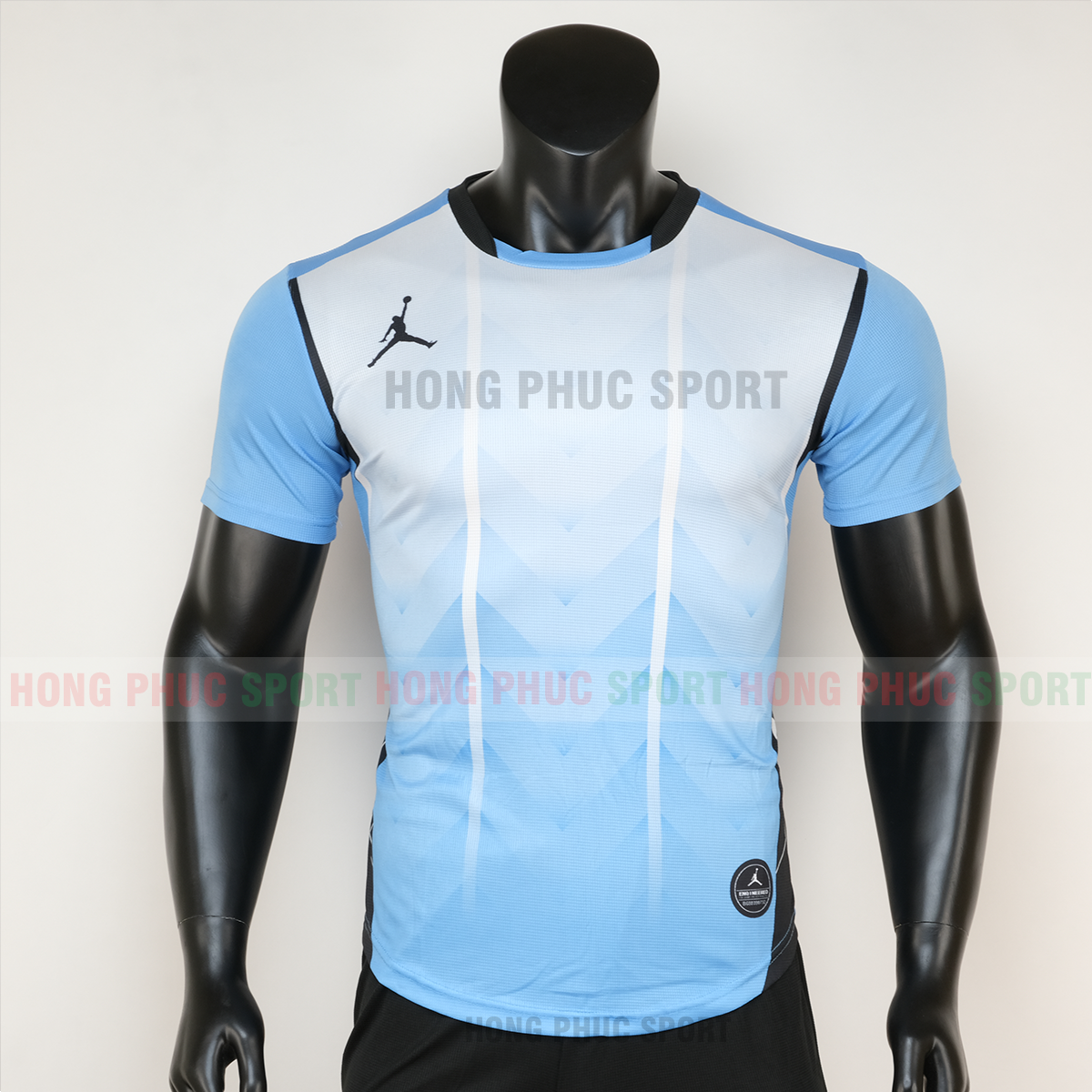 Áo bóng đá không logo jordan màu xanh bích 4