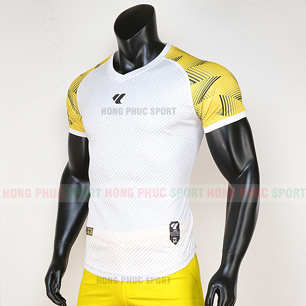 ao-bong-da-khong-logo-lidas-wariors-trang-vang-4 Áo bóng đá không logo Lidas wariors trắng vàng 2