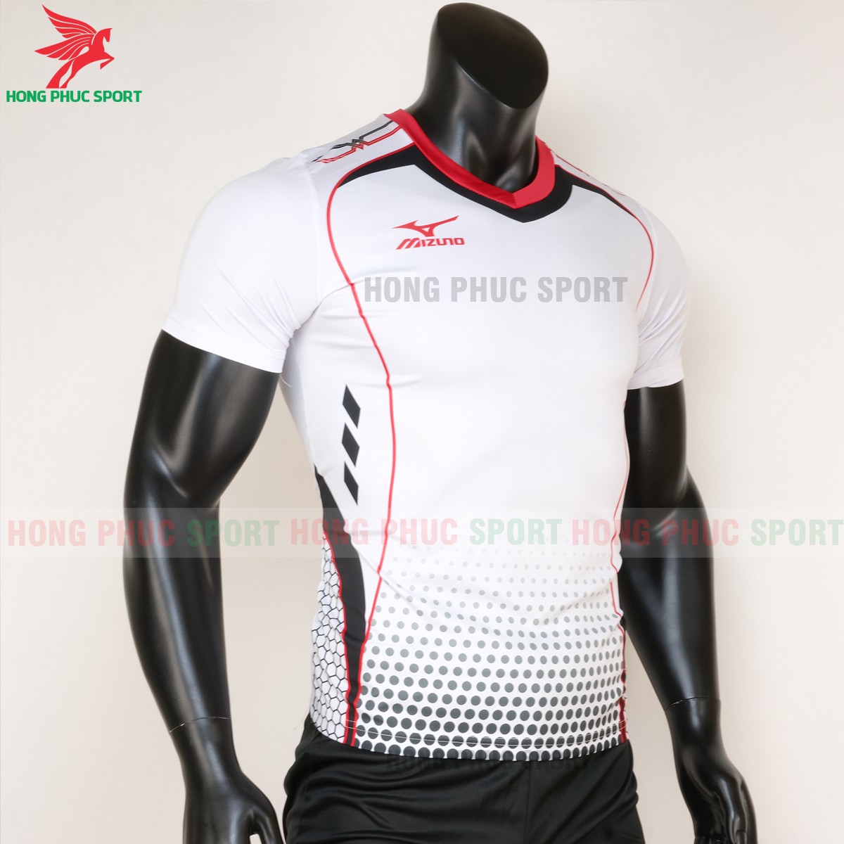 ao-bong-da-khong-logo-mau-trang-2 áo bóng đá không logo Mizuno màu trắng 4