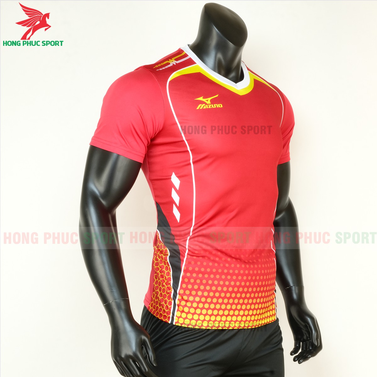 ao-bong-da-khong-logo-mau-xanh-do-1 áo bóng đá không logo Mizuno màu đỏ 5