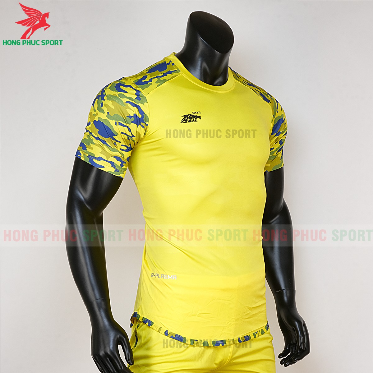 Áo bóng đá không logo Riki camor vàng 5