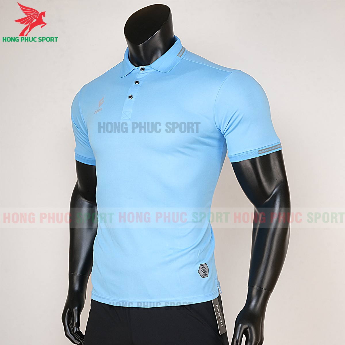 áo di chuyển bóng đá polo UV Egan xanh da trời 2