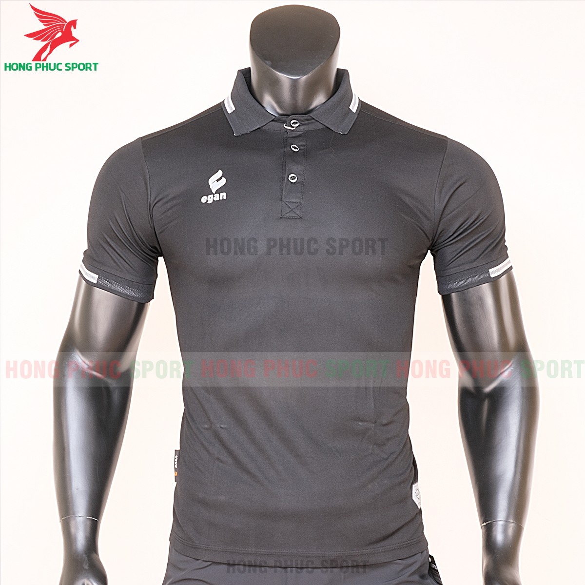 áo di chuyển bóng đá polo UV Egan màu đen