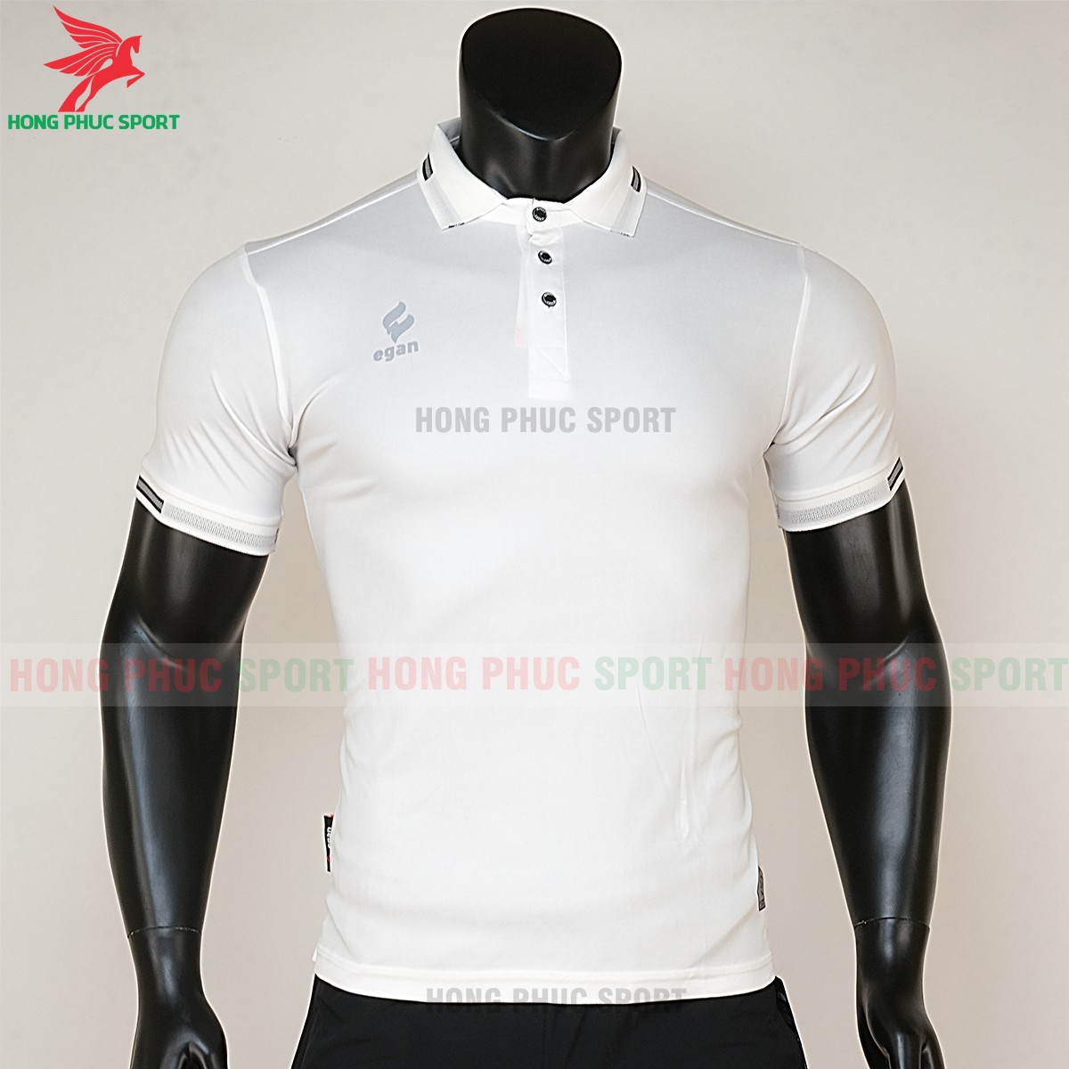 áo di chuyển bóng đá polo UV Egan trắng 1